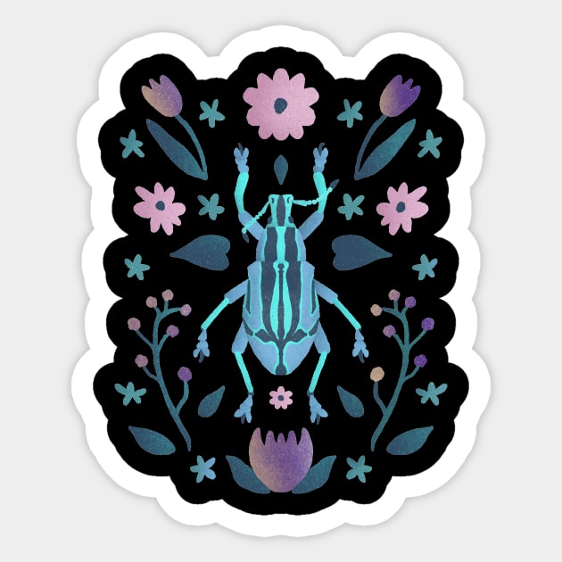 Bright Blue Beetle Sticker by Annelie